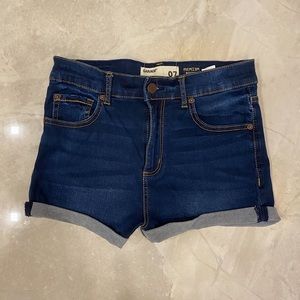 Retro high waist denim shorts